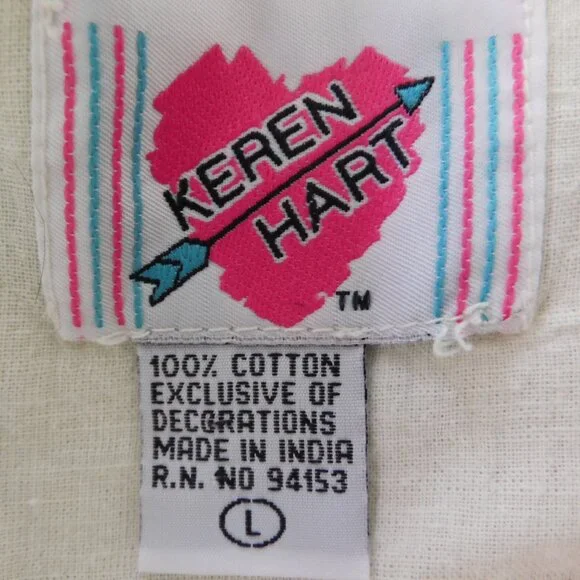 Vintage Keren Hart‎ Zebra Elephant Giraffe Vest Cotton Teacher Size Large - Picture 6 of 7